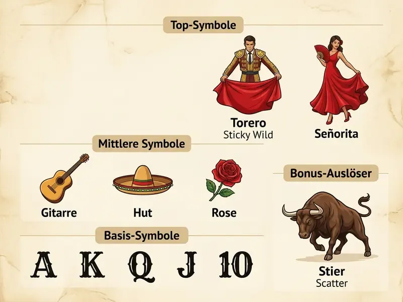 El Torero Paytable und Symbol-Hierarchie mit Sticky Wild
