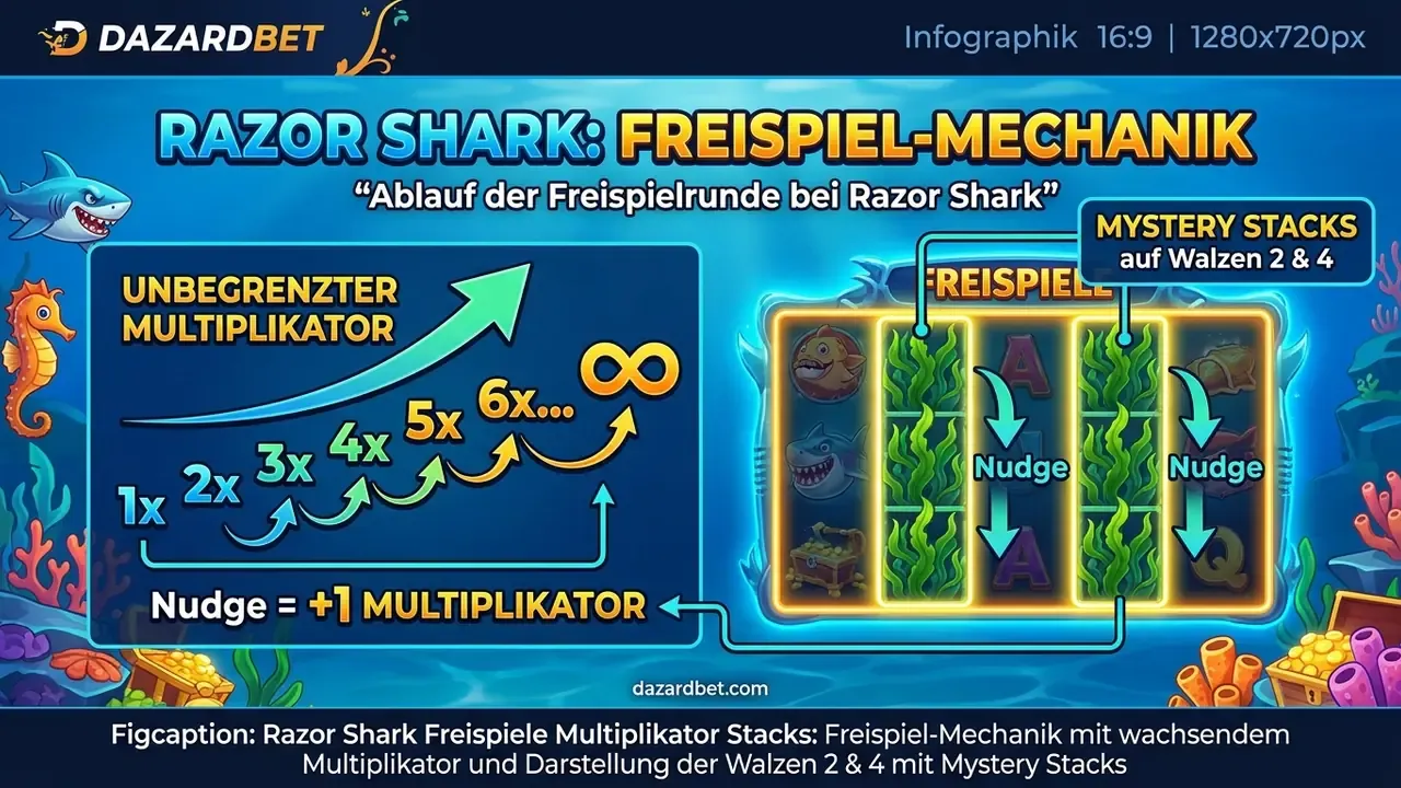 Razor Shark Freispiele Multiplikator Stacks
