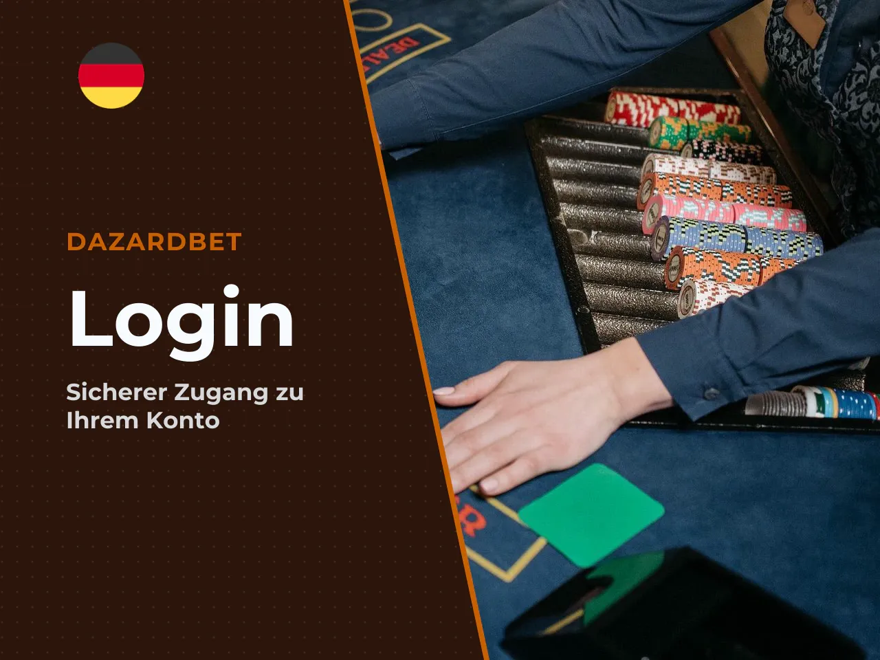 Anmeldevorgang über die Desktop-Webseite von Dazardbet
